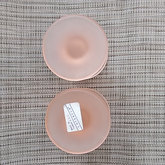 Pink frosted candle stick holders - Picture 3 of 3